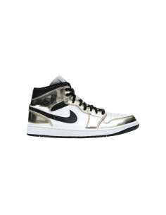 Jordan 1 Mid Metallic Gold Black White